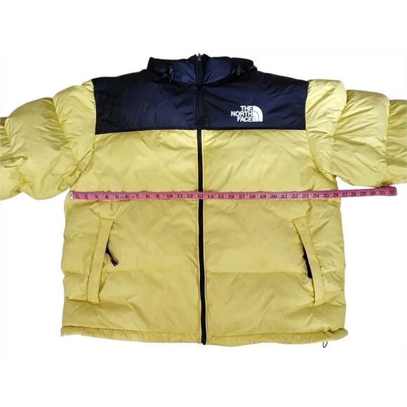 The North Face Nuptse 700 Goose Down Puffer Jacket Pale Yellow Retro 90s Sz XXL - Picture 5 of 13